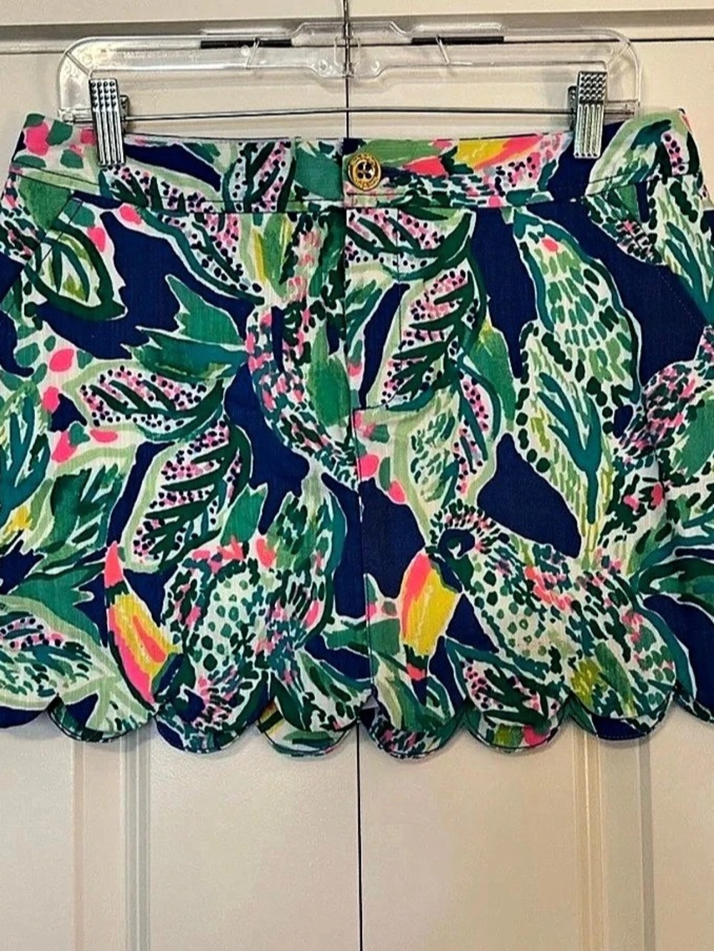 NWT Lilly Pulitzer Lorelie Skort toucan Scalloped Blue & Green Size 8